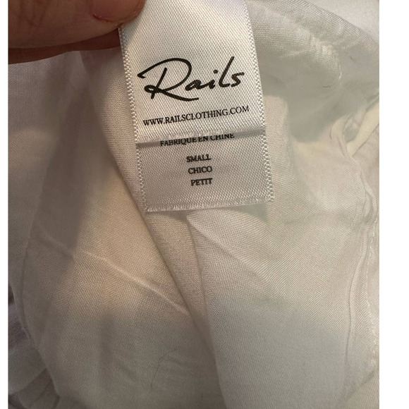 Rails pink white pin stripes sleeveless ruffle detail midi dress size Small - Picture 8 of 12